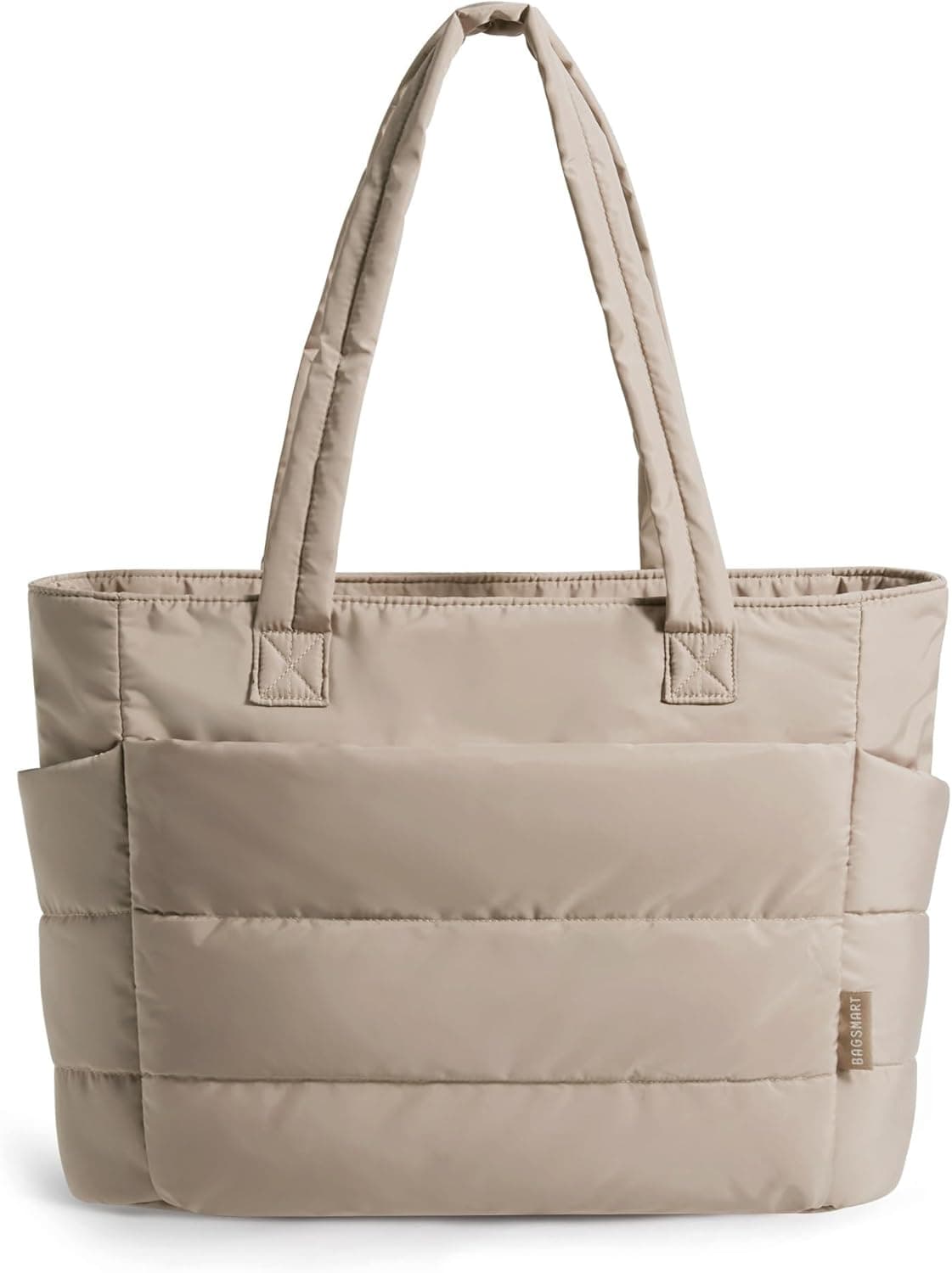 BAGSMART Tote Bag for Women, Lightweight Puffy Tote Bag with Compartments Should