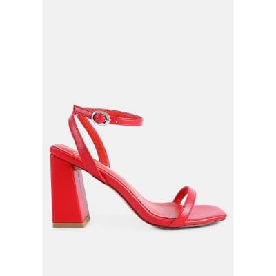 London Rag Womens Mooncut Ankle Strap Block Heel Sandals 8