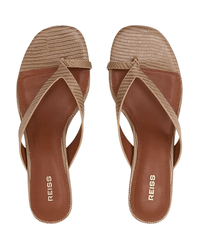 Reiss Women's Mia Kitten Heel Thong Sandals