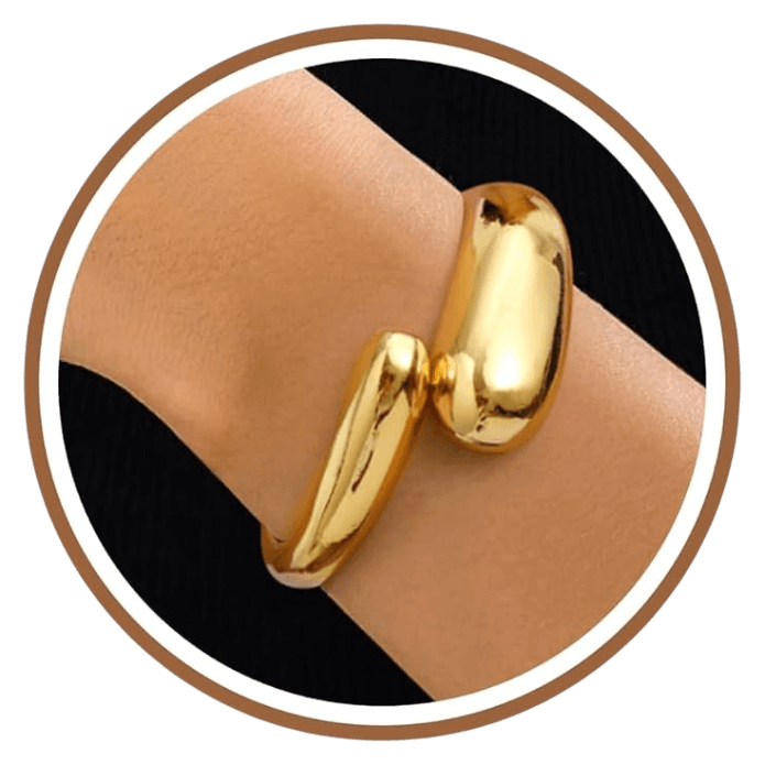 Chunky Gold Bracelet Gold Cuff Bangle Bracelets for Women Non Tarnish Teen Girl
