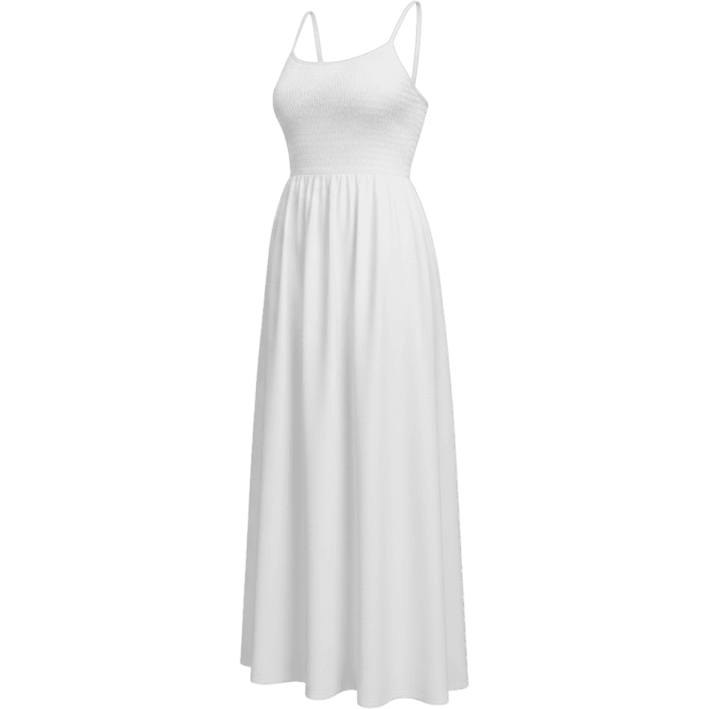 Sleeveless Cotton-Poplin Smocked-Bodice Midi Dress