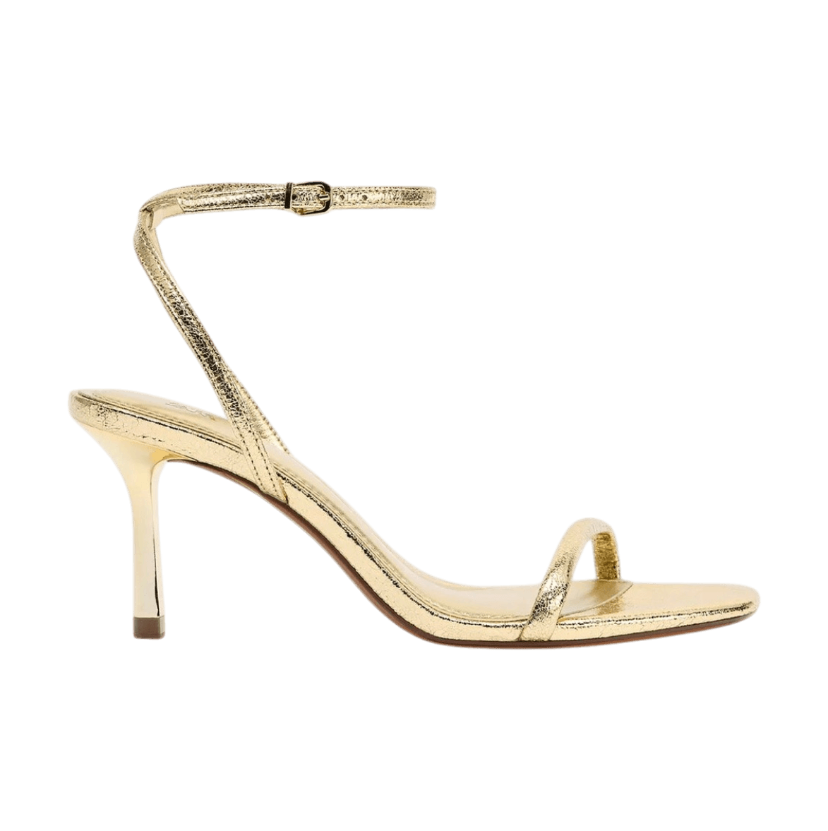 METALLIC EFFECT HEELED SANDALS