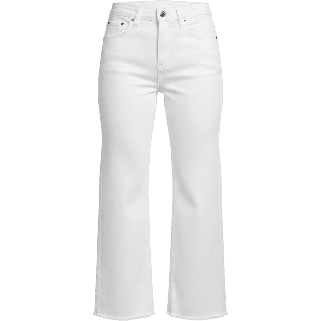 Allimy Women's High Waisted Straight Ankle Wide Leg Ripped Jeans Frayed Hem