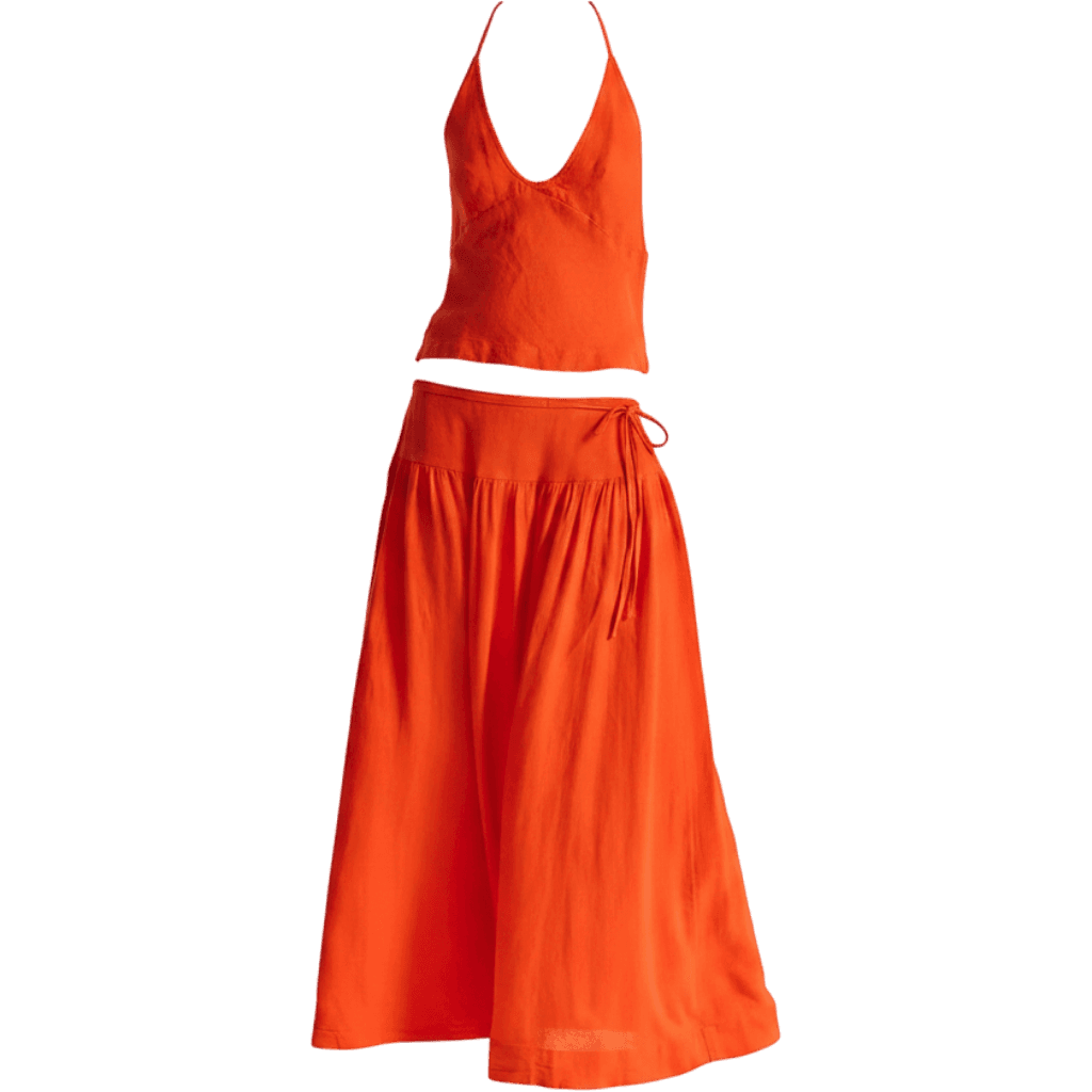 Sandshell Linen Skirt Set
